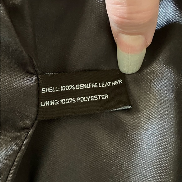 Dona Michi Leather Jacket Coat Women’s M Black Mid Length 3 Button with Pockets - Picture 8 of 8